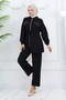 Stoned Linen Airobin Suit Black 4766 - 5