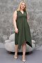 Large Size Asymmetry Cut Pocket Dress - 5