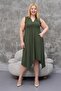 Large Size Asymmetry Cut Pocket Dress - 2