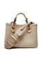 Women's Magnetic Closure Logo Embossed Detachable Shoulder Strap Beige Shoulder Bag Ew000382 Af12036- - 3