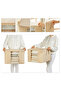 بطانية بيكيه متوسطة الحجم بنقشة جلد السمكة باللون البيج مع نافذة، مقاس 45x40x30 - 5