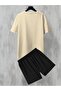 Men's Oversize Tracksuit Suit-Shorts Stone Printed - 2