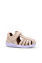 Winco Baby Girl and Boy Single Velcro Leather Soft First Step Sandals Beige Color