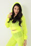 Hooded Single Top Clothing-Neon Yellow Color - 3