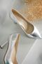 Perla Model Women's Silver Pointed Toe Stiletto Heeled Shoes - 2