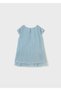 Girl's Tulle Pleated Dress Blue - 2