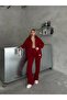 Oversized Hooded Zipper Label Detail 2 Thread Fabric Tracksuit Set - 2