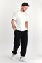 Men's Baggy Adjustable Leg 3 Thread Rastered Loose Cut Stopper Leg Black Sweatpants Rf0463 - 3