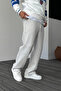 Men's Baggy Summer 3-Thread Loose Fit Straight Leg Transitional Gray Sweatpants RF0361 - 5