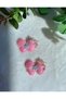 Girl's Butterfly Figured Glittery Shiny Stylish Eid Baby's Double Pen Side Buckle (with Sticker Gift) - 3