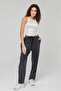 Women's Anthracite Wide Leg Linen Trousers - Cotton, Washed Monaha - 6
