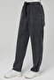 Women's Anthracite Wide Leg Linen Trousers - Cotton, Washed Monaha - 5