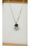 Stainless Steel Necklace with Blue Stone Teddy Bear - Does Not Tarnish, Water Resistant - 2