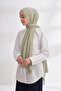 Muslin Checkered Patterned Shawl 3350-Linen Green - 2