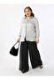 Plus Size Loose Cut Lined Chiffon Trousers - Black - Alia