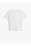 Slogan Printed Crew Neck Cotton Oversize T-Shirt - 4