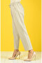 Women's Plus Size Beige Carrot Leg Trousers