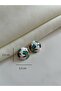 Flower Patterned Enamel Round Earrings - 2