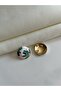 Flower Patterned Enamel Round Earrings - 4