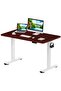 FlexiSpot Electric Standing Desk 121x60 cm with Height-Adjustable Spacious Desk - MIH Mahogany