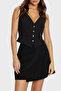 Matea Regular Fit V-Neck Logo Button Vest W5Rh85Wgx02 Vest W5Rh85 Wgx02 Jblk