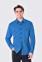 Organic Cotton Regular Fit Men's Blue Pocket Shirt