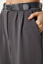 Belted Comfortable Palazzo Knitted Trousers Smoked Lrv0093 - 4