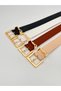 Set of 4 Square Gold Buckle Women's Belt. Jacket Belt, Dress Belt, Trouser Belt, Shirt Belt - 3