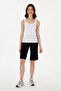 Women's Black Knitted Shorts 50300866 -Vr046