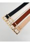 Set of 4 Square Gold Buckle Women's Belt. Jacket Belt, Dress Belt, Trouser Belt, Shirt Belt - 5