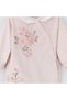 Baby Girl Powder Pink Flowery Velvet Jumpsuit Set - 2