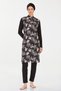 Rozamay Black Palm Pattern Long Sleeve Zippered Full Covered Hijab Swimsuit 9269 - 2
