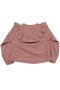 Girl's Salmon White Floral Trousers Frilly Muslin 2-Piece Set - 3