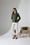 Lumina Şamre Fabric Slim Fit Women's Classic Shirt - Khaki - 4