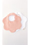 Organic 100% Cotton 2 Pack Powder White & 8 Layer Column Baby Drool & Collar & Nickel Free