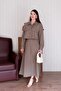 Dark Mink Polyviscon Pocket Jacket Skirt Set - 2
