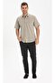Large Size Short Sleeve Sile Cloth Single Pocket Men's Shirt Stone 3031 - 3