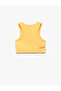 Slim Fit Wrap Sleeveless Crew Neck Crop Tank Top with Window Detail - 2