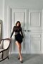 Women Black Mini Lace Dress Dpdf016 - 4