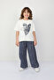 Heart and Text Printed Spanish Leg Girl's Suit - 3