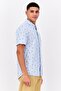 Men Regular Fit All-over Print Short Sleeves Casual Shirt, Sky Blue - 2