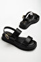 Rissoli Women's Black Double Banded Side Buckle Detailed Daily Comfortable Sandals - 3
