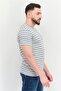 Men Crew Neck Short Sleeve Stripe T-Shirt, Multicolor - 2