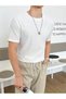 Men's White Ribbed Crew Neck Knitwear T-Shirt - 3