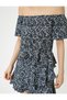 Off Shoulder Shorts Jumpsuit Floral Layered Comfortable Fit - 5