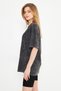 Black-Grey Vintage Wash Detailed Oversize Women's Tshirt - 6