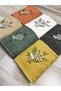 Set of 6 3D Hand Embroidered Dowry 30x50 Kitchen Towel Set - 3