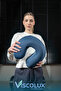 Orthopedic Visco Travel Pillow - Visco Neck Support Pillow Blue 30X30X12 - 2