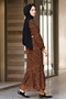 Leopard Patterned Chiffon Dress - Brown - 5