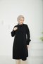 Hidden Button Collar Ribbon Detailed Tunic-Black-25Yt450 - 5